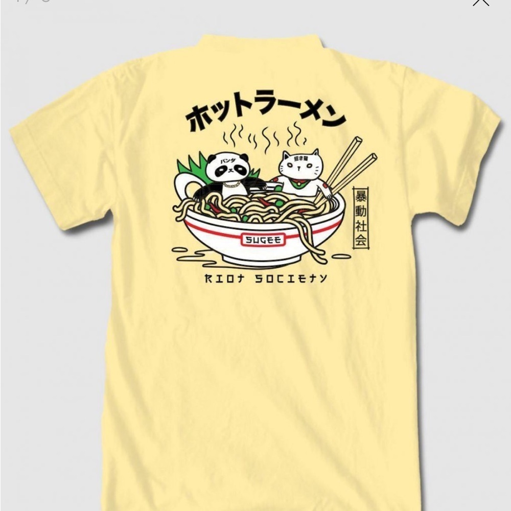 Riot Society Yellow Kids T-Shirt with Panda Design Unisex